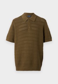 STRIPE - Polo - dark olive