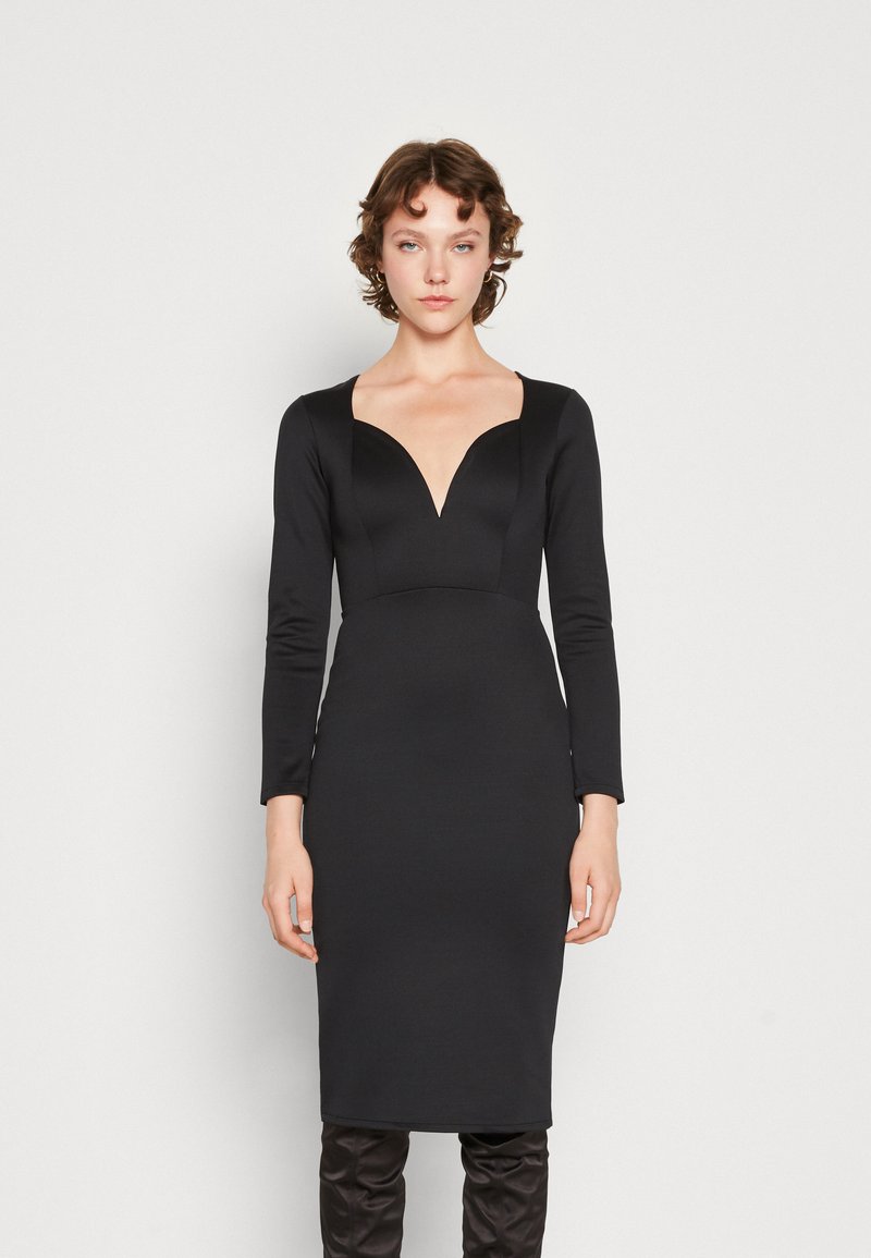 WAL G. ZANAD V NECK MIDI - Φόρεμα από ζέρσεϊ - black