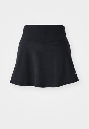 Skort sportiv negru cu o talie netedă, tiv evazat și un logo Nike subtil în colțul din dreapta jos. Fabricat dintr-un material elastic și ușor.