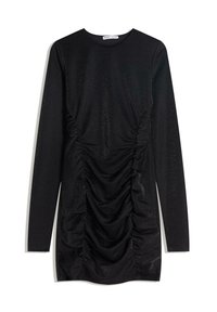 SHIMMERY EFFECT GATHERED MINI  - Koktajl obleka/za zabavo - black