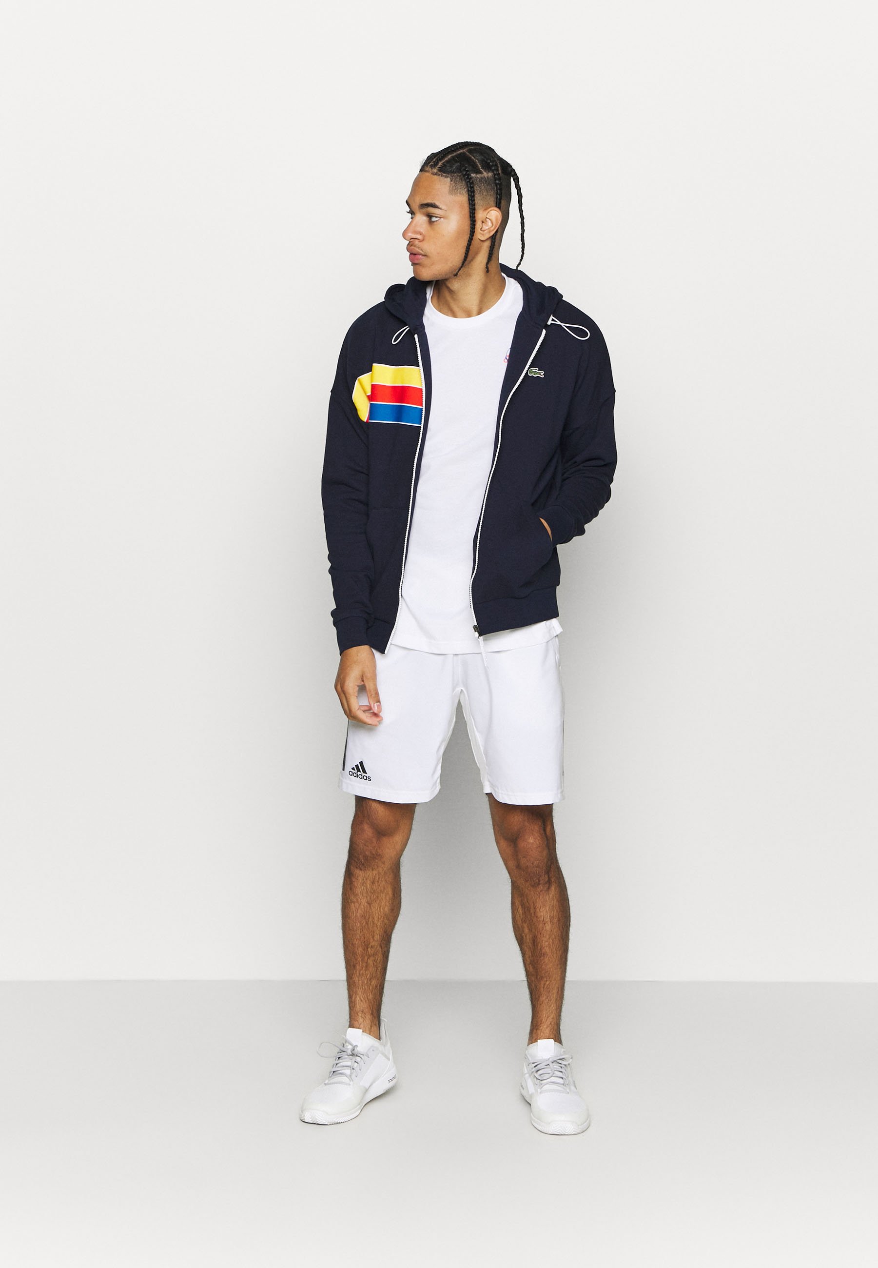 Lacoste Sport RAINBOW JACKET - Sweat à capuche zippé - navy  blue/wasp/gladiolus/utramarine/white/bleu - ZALANDO.BE