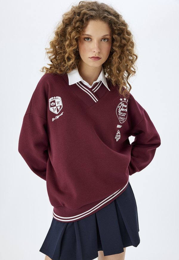 OVERSIZED SWEATSHIRT. - Sweatshirt - bordeaux