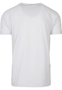 Urban Classics RAGLAN SIDE STRIPE TEE - Apdrukāts T-krekls - white/firered/green