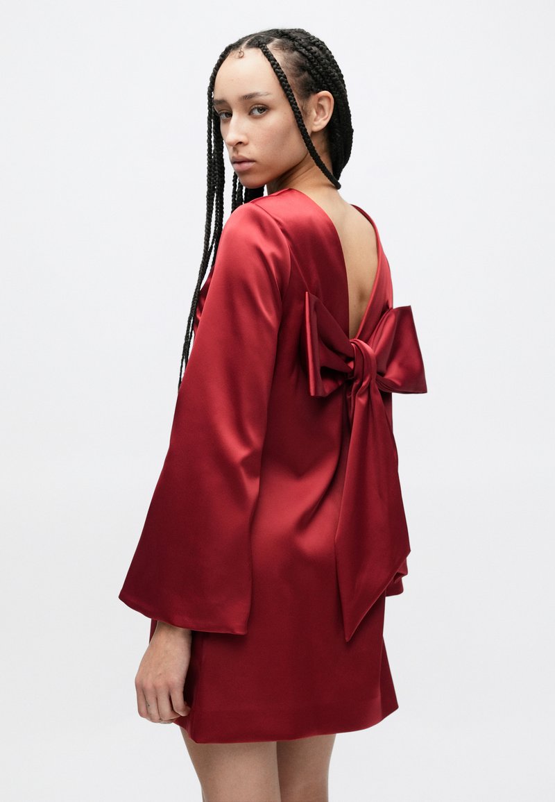 Malina ELNA BOW MINI DRESS - Cocktail dress / Party dress - deep red/dark  red - Zalando.ie