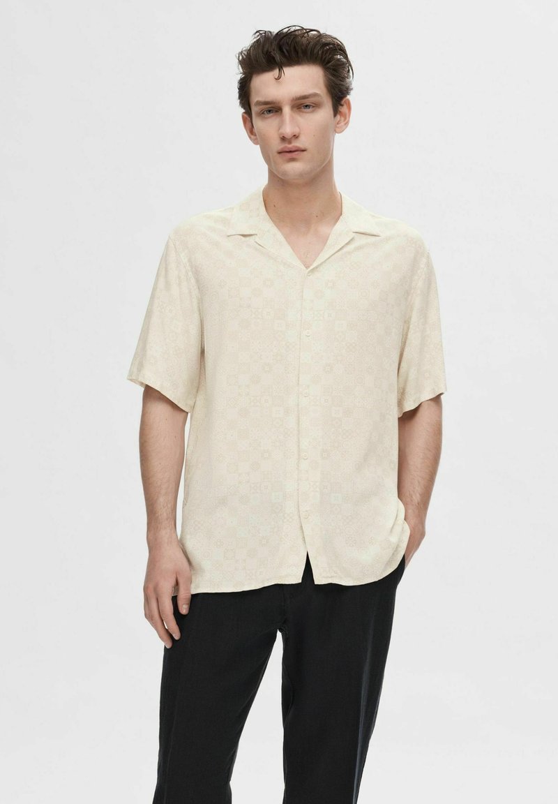 Selected Homme SLHRELAX-VERO SS AOP - Camicia - egret