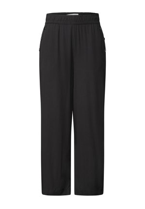 Street One, HIGH WAIST WIDE LEG HOSE IM LOOSE FIT - Pantalon classique - black
