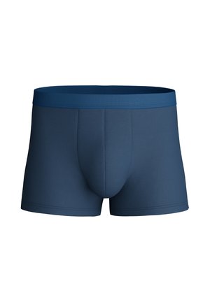 Marineblaue Boxershorts aus glattem Stoff mit enganliegender Passform, ausgestattet mit einem bequemen Bund mit eingeprägtem Branding und einer taillierten Pouch.