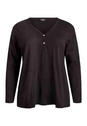 FLASH - LANGARM MIT V-AUSSCHNITT UND KNÖPFEN - Top dugih rukava - black