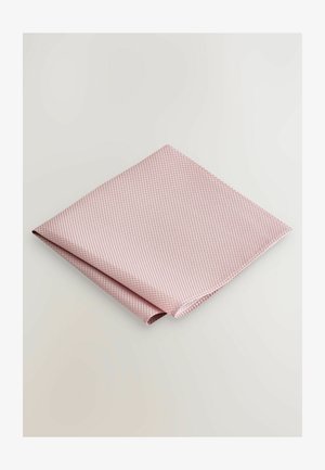 Folded fabric in red and white check pattern, smooth texture, cotton blend, with neatly finished edges, displayed on a light background.