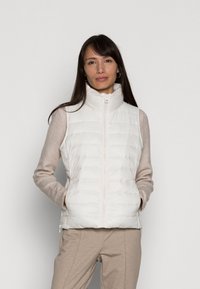 Marc O'Polo VEST STAND UP COLLAR FRONT ZIPPER - Colete - white mousse