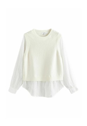 Next REGULAR FIT SPARKLE SEQUIN LAYER  - Džemper - ecru white