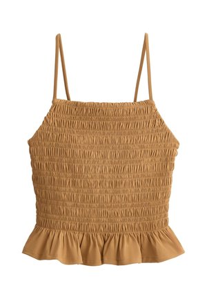 OYSHO, COMFORTLUX SMOCK TANK TOP - Débardeur - mottled yellow
