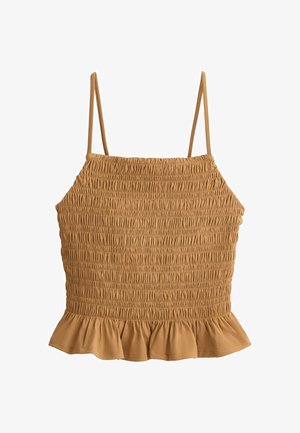 OYSHO, COMFORTLUX SMOCK TANK TOP - Débardeur - mottled yellow