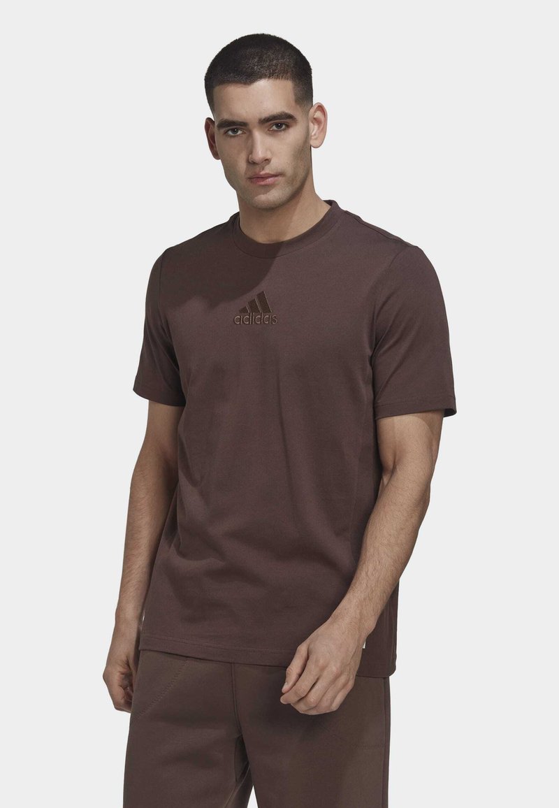 adidas Sportswear STUDIO LOUNGE Tshirt print brown/bruin Zalando.nl