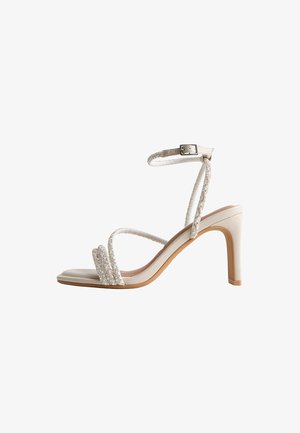 New Look Wide Fit, WIDE FIT OFF WHITE EMBELLISHED STRAP SANDALS - High heeled sandals - off white