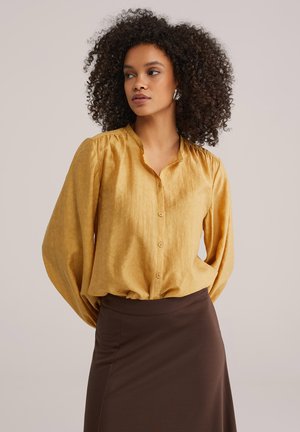 Gombos blúz - mustard yellow