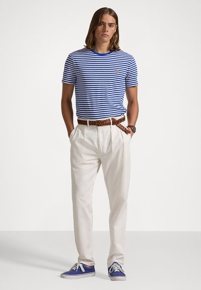 Polo Ralph Lauren CUSTOM SLIM FIT STRIPED JERSEY T-SHIRT - Nyomott mintás póló - blue saturn/white