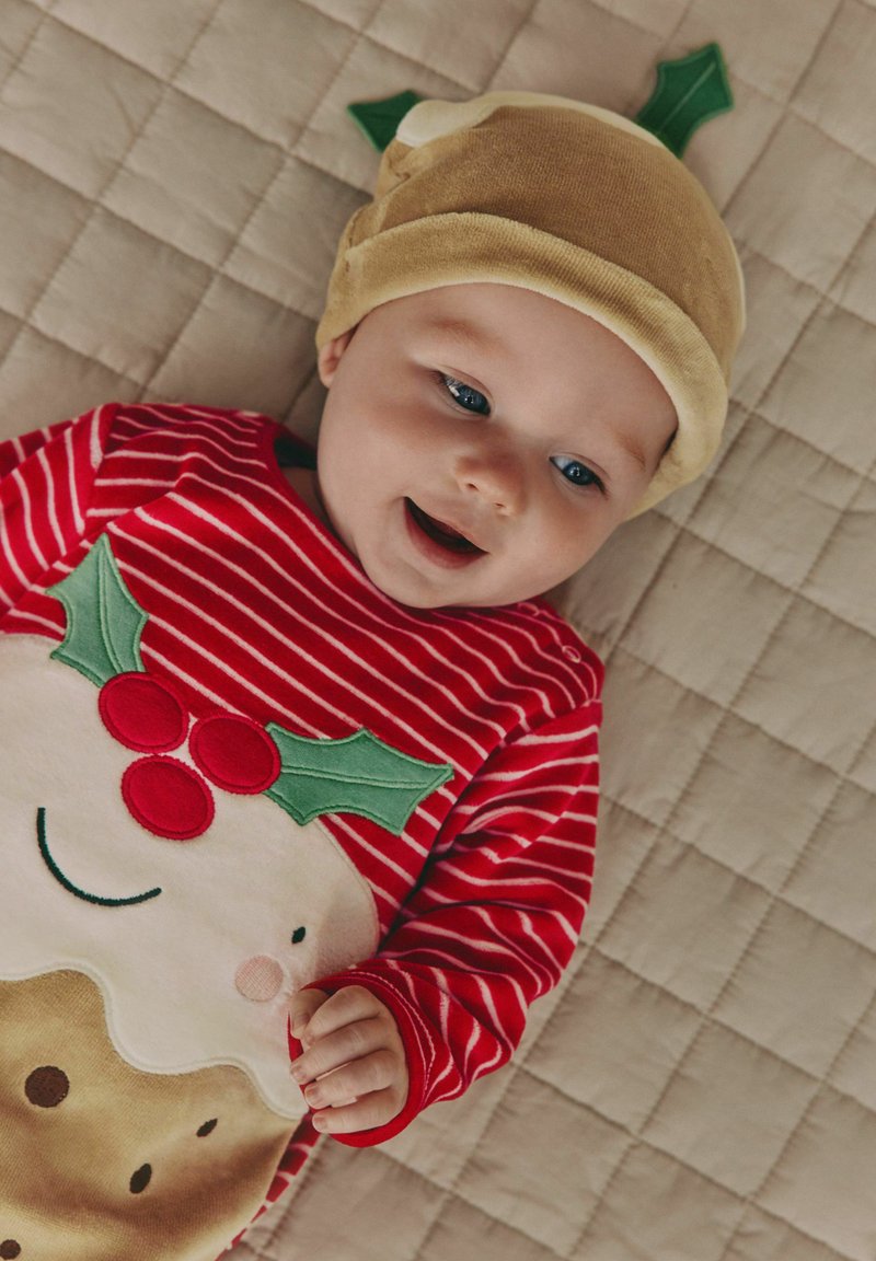 Grenouillère De Noël Pour Bébé Fille - Motif Cerf Et Plaid, Manches Longues, Tenue Festive