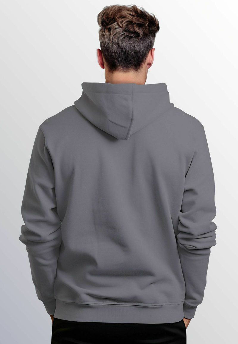 Neverless MIT LOGO-PRINT WELLE RETRO MOTIV FASHION STREETSTYLE  - Zip-up sweatshirt - convoy grey