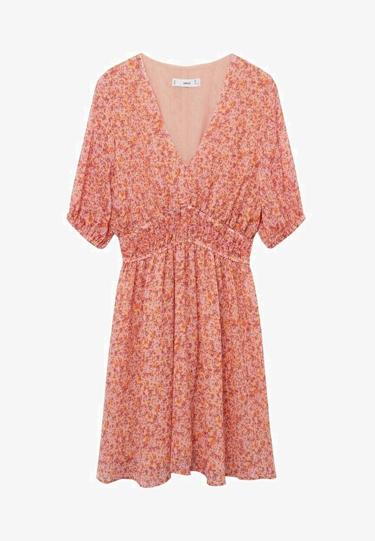 mango orange and pink dress Mango crochet stripe midi dress in pink and orange