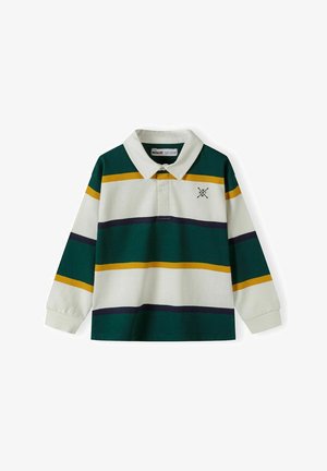 STRIPED WITH COLLAR - Top dugih rukava - green/beige/white