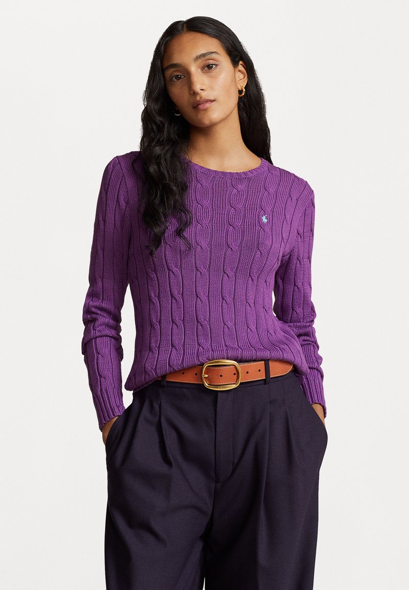 Polo Ralph Lauren CABLE KNIT COTTON CREWNECK SWEATER - Pullover - paloma purple