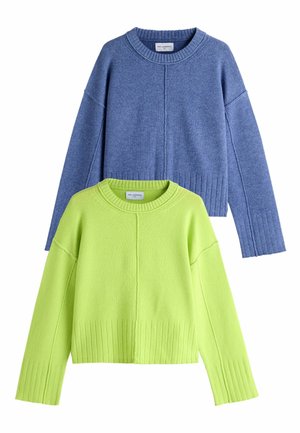 REGULAR FIT - PREMIUM LAMBSWOOL CREW NECK 2 PACK  - Pullover - blue lime green