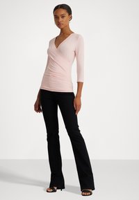Lauren Ralph Lauren SURPLICE JERSEY TOP - Hosszú ujjú felső - pink opal