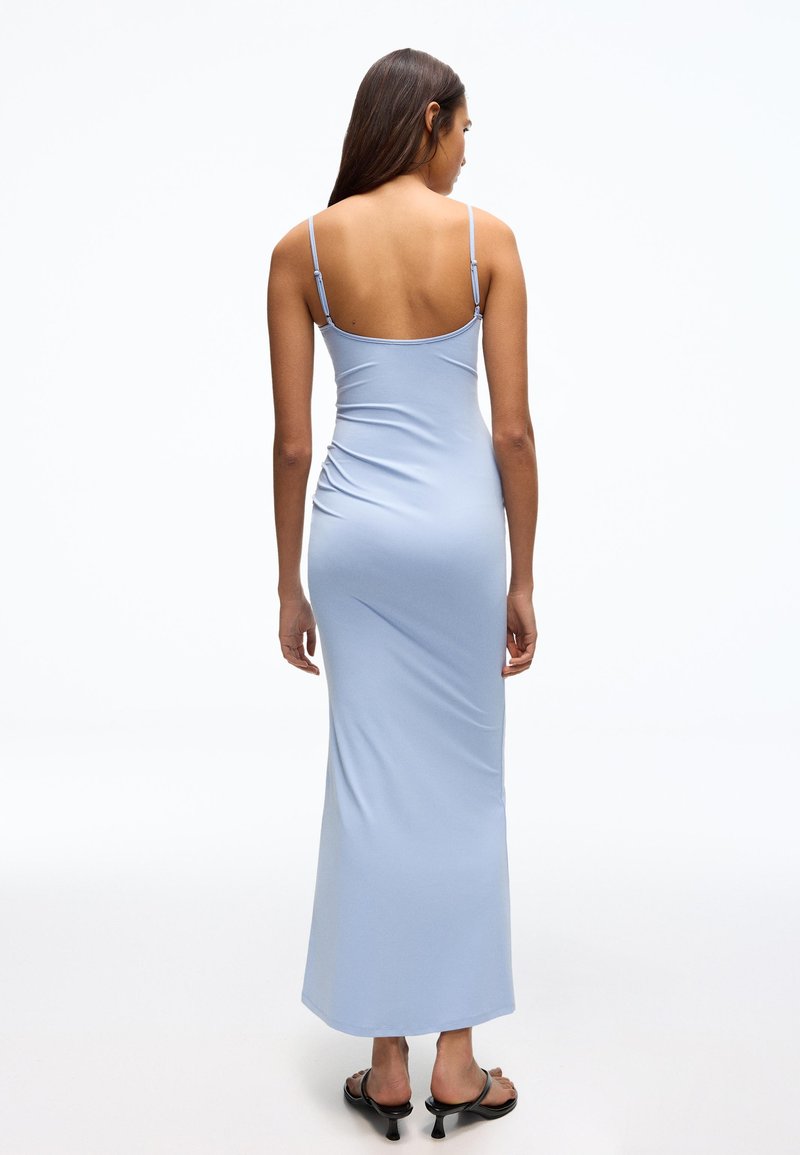 Bershka RUCHED STRAP MIDI - Day dress - light blue - Zalando.ie