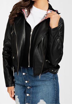 Imitatieleren jas - black