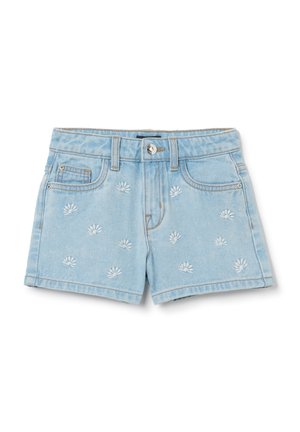 WITH EMBROIDERY - Denim shorts - light wash