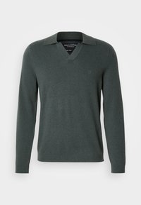 SWEATER WITH OPEN POLO COLLAR WITHOUT BUTTONS - Svetrík - mangrove