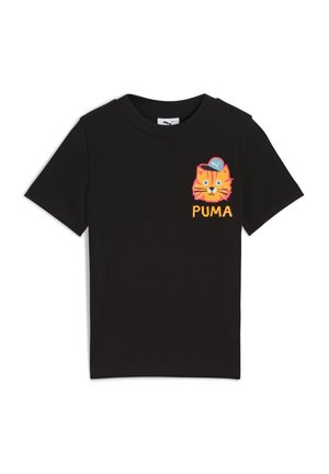 MOODY CAT GRAPHIC UNISEX - Print T-shirt - puma black
