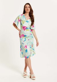 Liquorish MIDI WRAP WITH FLORAL PRINT - Day dress - multi coloured