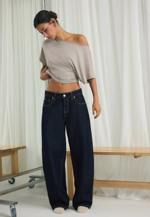 Stradivarius, D80 BARREL FIT JEANS - Jeans Relaxed Fit - mottled dark blue