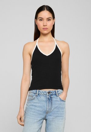 Urban Classics, LADIES CONTRAST PIPING NECKHOLDER TOP 2-PACK - Top - black offwhite