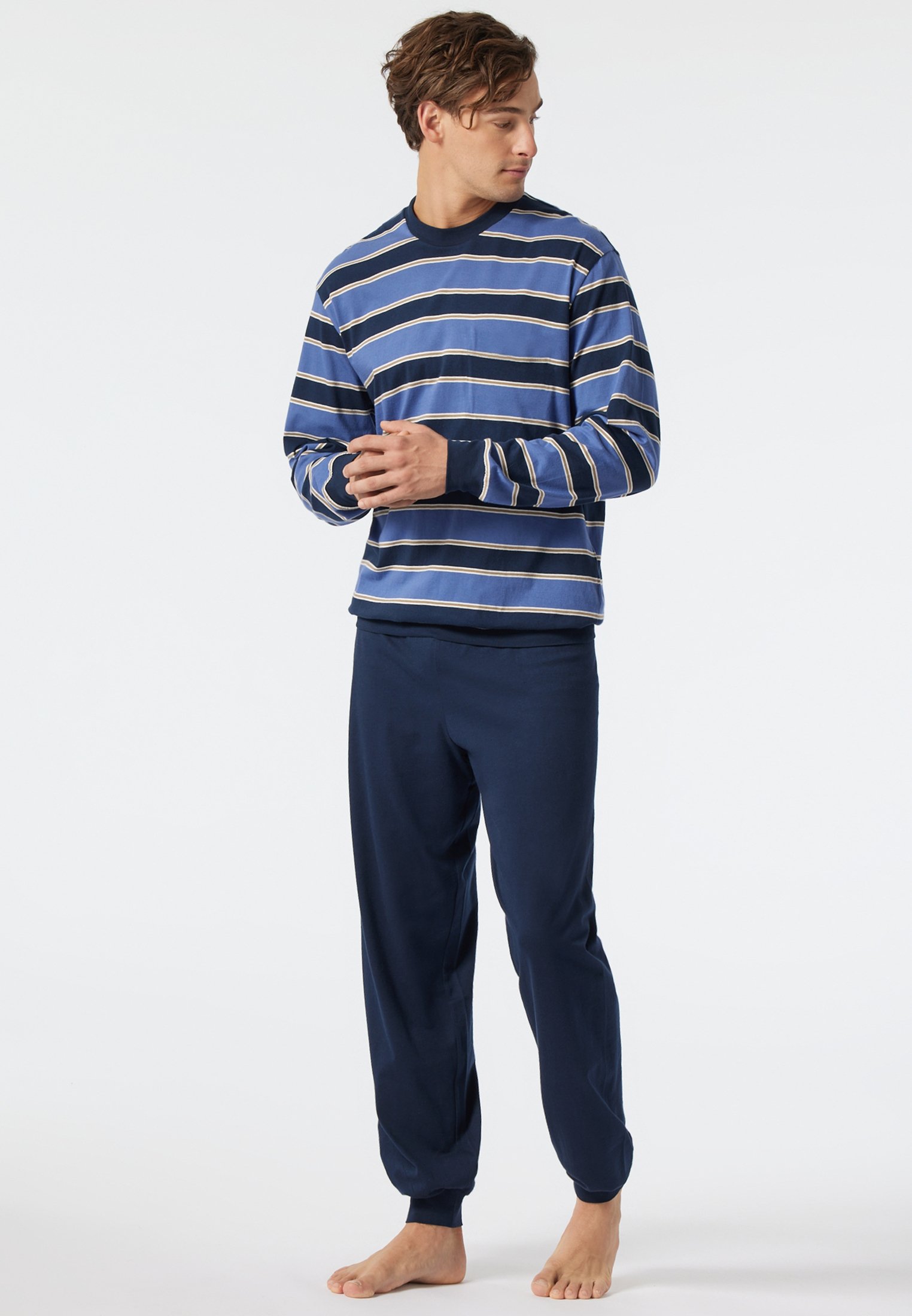 SCHIESSER Pigiama Uomo Lungo 100% CO Interlock Taglia 50-64 M-6XL