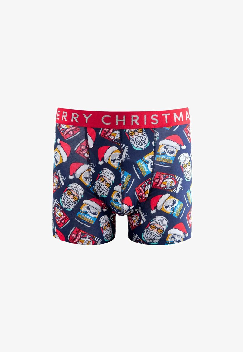 Next Apakšbikses - navy blue red beer christmas print