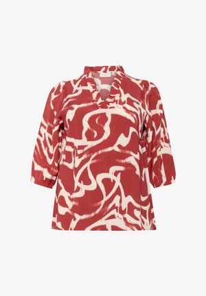 Kaffe Curve MAREN FRILL - Camicetta - true red nature graphic