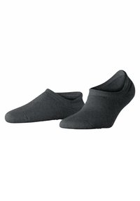 Grau No-Show-Socken mit glatter Textur und elastischem Bündchen, ausgestattet mit verstärktem Zehen- und Fersenbereich für Langlebigkeit.
