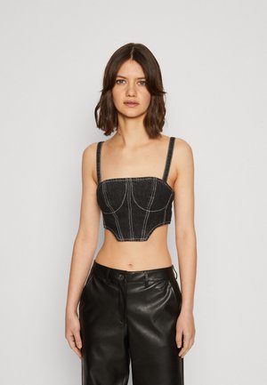 Karl Lagerfeld Jeans Top - washed black contrast