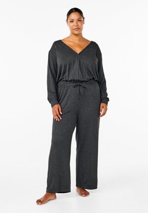 Zizzi MIT WICKELOPTIK UND BÄNDERN - Jumpsuit - dark grey melange