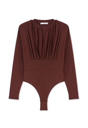CON DRAPPEGGIO - Blouse - marrone