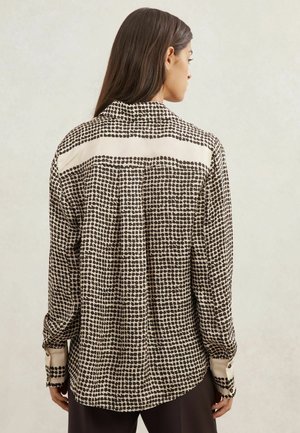 Reiss, REGULAR FIT - HARPER TILE-PRINT BIB SHIRT . - Paitapusero - ivory black