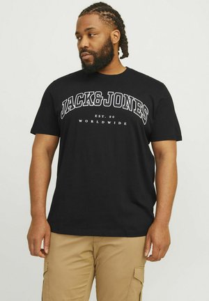 JJECALEB VARSITY TEE O NECK - Print T-shirt - black