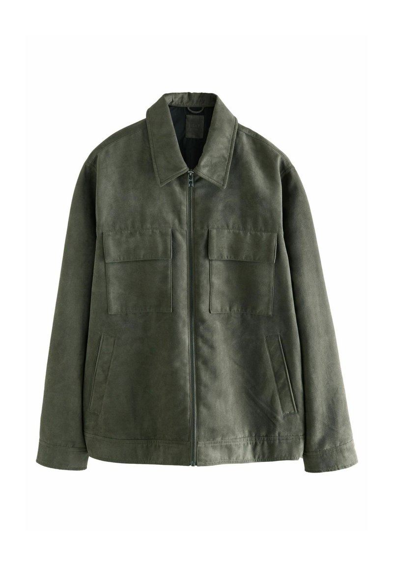 Next COLLARED SHACKET - REGULAR FIT - Veste en similicuir - green