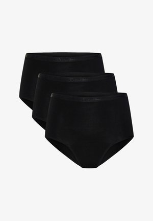 Schwarzes, hochgeschnittenes Unterwäsche-Set mit drei Paaren, aus weichem, dehnbarem Stoff gefertigt. Verfügt über einen glatten Bund mit subtilen Logodetails.