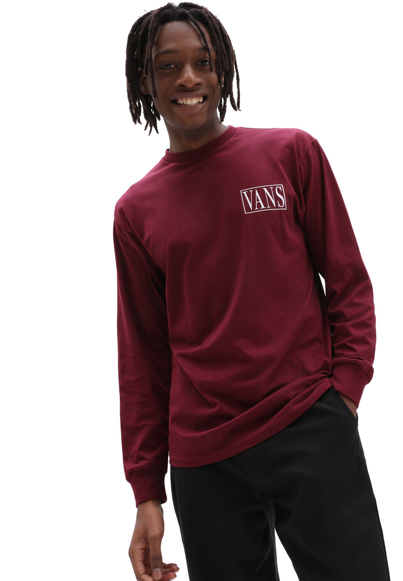 Vans MN ROSE BOX LS - Maglietta a manica lunga - burgundy/bordeaux -  Zalando.it