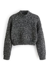 CROPPED HIGH NECK LONG SLEEVE  - Stickad tröja - charcoal grey