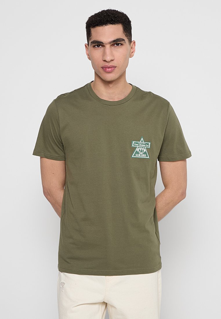 Lee T-shirt print olijfgroen